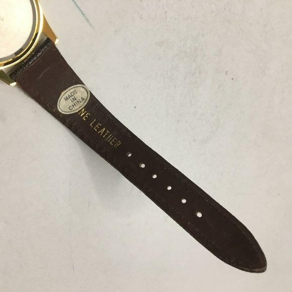 Vintage Mug Rootbeer Promotional Watch Gold Tone Leather Band - Picture 11 of 12